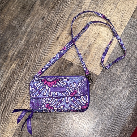 Vera Bradley Handbags - Vera Bradley Paisley Floral Purple Crossbody Bag